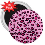 Pink Leopard 3  Magnets (10 pack) 