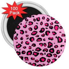 Pink Leopard 3  Magnets (100 Pack)