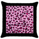 Pink Leopard Throw Pillow Case (Black)