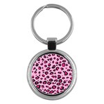 Pink Leopard Key Chains (Round) 