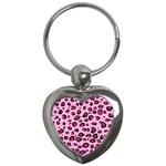 Pink Leopard Key Chains (Heart) 