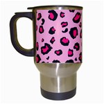 Pink Leopard Travel Mugs (White)