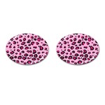 Pink Leopard Cufflinks (Oval)