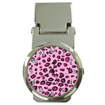 Pink Leopard Money Clip Watches