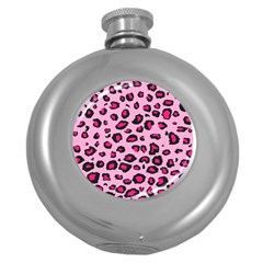 Pink Leopard Round Hip Flask (5 oz)