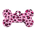 Pink Leopard Dog Tag Bone (Two Sides) Front