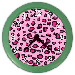 Pink Leopard Color Wall Clocks