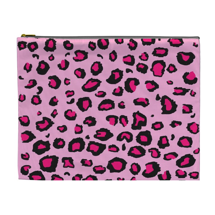 Pink Leopard Cosmetic Bag (XL)