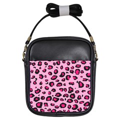 Pink Leopard Girls Sling Bags