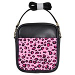 Pink Leopard Girls Sling Bags Front