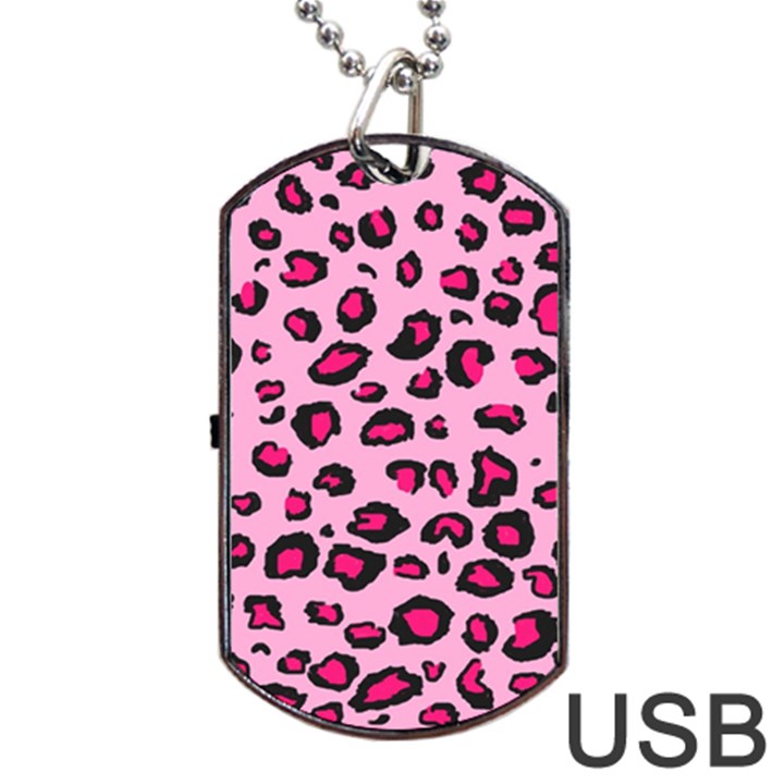 Pink Leopard Dog Tag USB Flash (Two Sides)