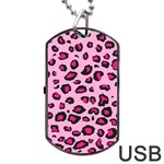 Pink Leopard Dog Tag USB Flash (Two Sides) Back