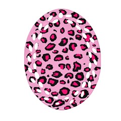 Pink Leopard Oval Filigree Ornament (two Sides)