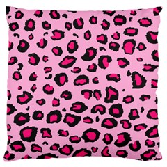 Pink Leopard Large Cushion Case (one Side)