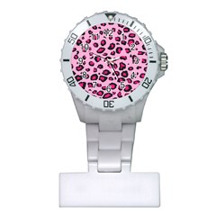 Pink Leopard Plastic Nurses Watch by TRENDYcouture