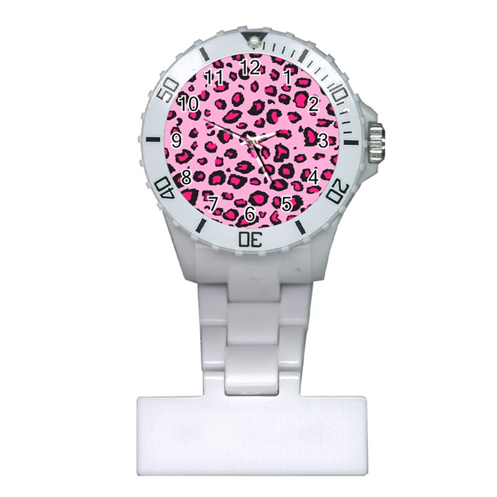 Pink Leopard Plastic Nurses Watch