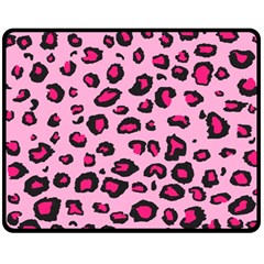 Pink Leopard Double Sided Fleece Blanket (medium) 