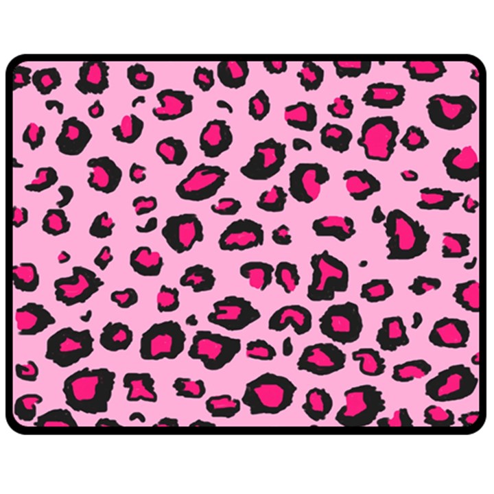 Pink Leopard Double Sided Fleece Blanket (Medium) 