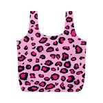 Pink Leopard Full Print Recycle Bags (M)  Front
