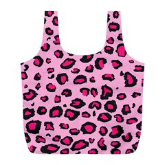 Pink Leopard Full Print Recycle Bags (l)  by TRENDYcouture