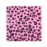 Pink Leopard Small Satin Scarf (Square) Front