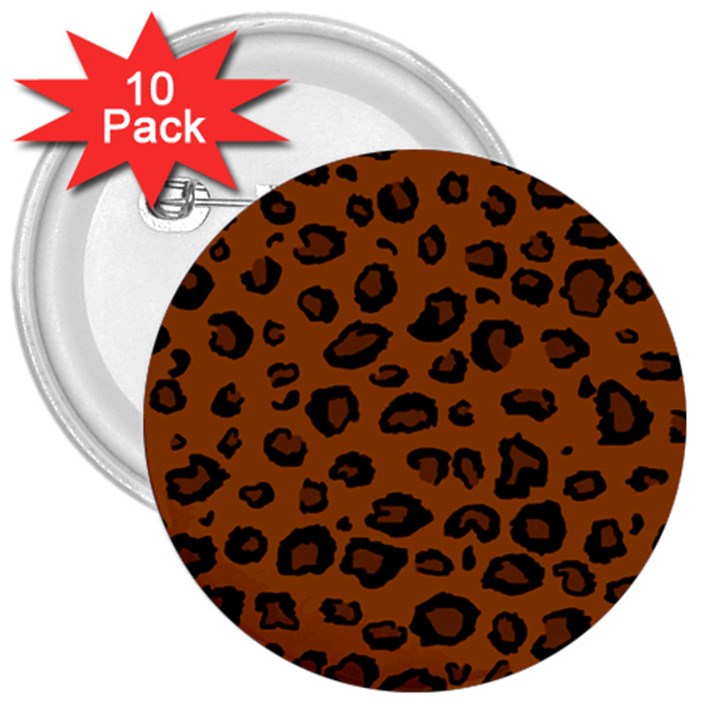 Dark Leopard 3  Buttons (10 pack) 