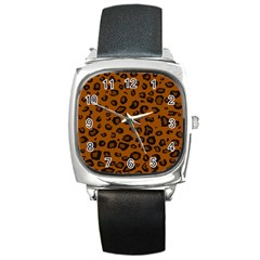 Dark Leopard Square Metal Watch by TRENDYcouture