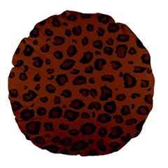 Dark Leopard Large 18  Premium Flano Round Cushions by TRENDYcouture