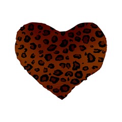 Dark Leopard Standard 16  Premium Flano Heart Shape Cushions by TRENDYcouture