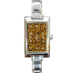 Golden Leopard Rectangle Italian Charm Watch