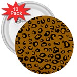 Golden Leopard 3  Buttons (10 pack) 