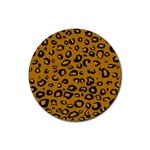 Golden Leopard Rubber Coaster (Round) 