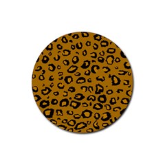 Golden Leopard Rubber Round Coaster (4 Pack)  by TRENDYcouture