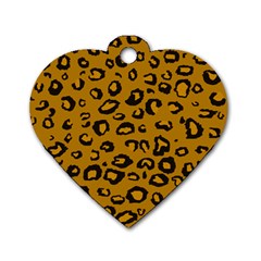 Golden Leopard Dog Tag Heart (one Side) by TRENDYcouture