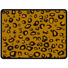 Golden Leopard Fleece Blanket (large)  by TRENDYcouture