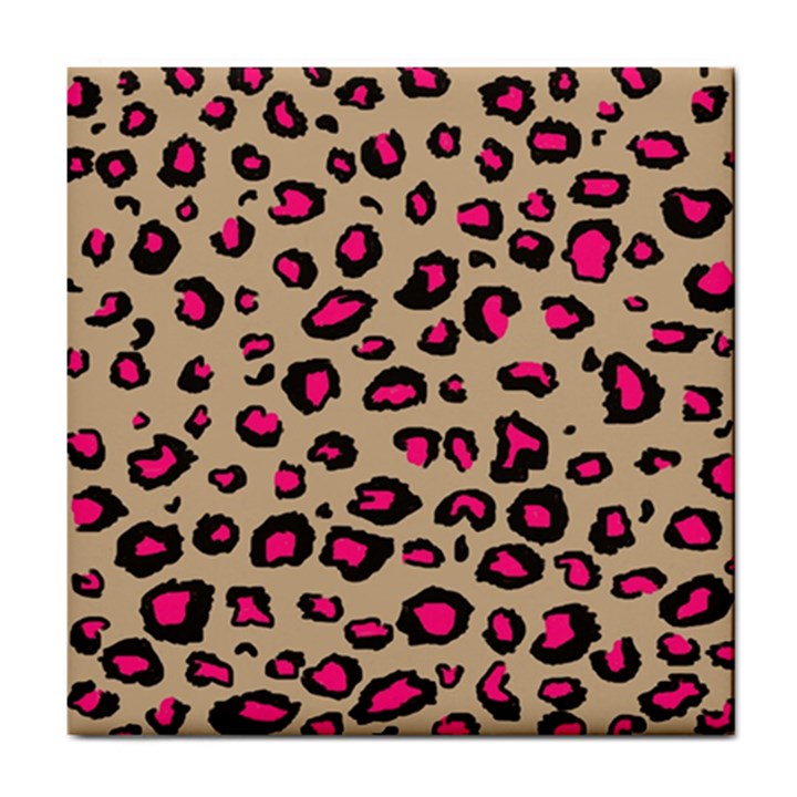 Pink Leopard 2 Tile Coasters