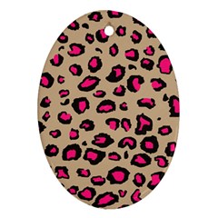 Pink Leopard 2 Ornament (oval) by TRENDYcouture