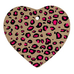 Pink Leopard 2 Ornament (heart)