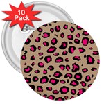 Pink Leopard 2 3  Buttons (10 pack) 