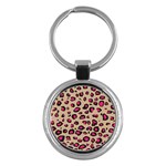 Pink Leopard 2 Key Chains (Round) 