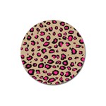 Pink Leopard 2 Magnet 3  (Round)