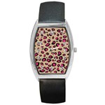 Pink Leopard 2 Barrel Style Metal Watch