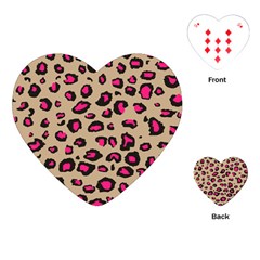 Pink Leopard 2 Playing Cards (heart)  by TRENDYcouture