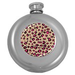 Pink Leopard 2 Round Hip Flask (5 oz) Front