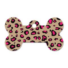 Pink Leopard 2 Dog Tag Bone (two Sides) by TRENDYcouture