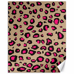 Pink Leopard 2 Canvas 11  X 14   by TRENDYcouture