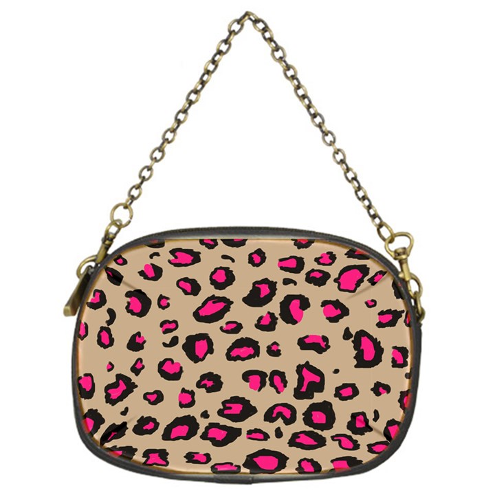 Pink Leopard 2 Chain Purses (One Side) 