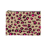 Pink Leopard 2 Cosmetic Bag (Large)  Front