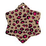 Pink Leopard 2 Ornament (Snowflake) Front