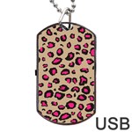 Pink Leopard 2 Dog Tag USB Flash (Two Sides)
